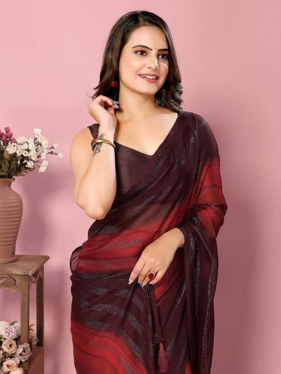 YNF NYLON RDM 738 SAREES WHOLESALE FANCY READY TO WEAR PRE DRAPED SAREES MANUFACTURER